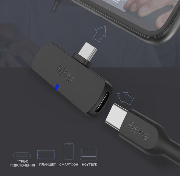 Мікрофон петличний бездротовий Fifine M6 для смартфона з роз'ємом Type-C 2767954210 фото